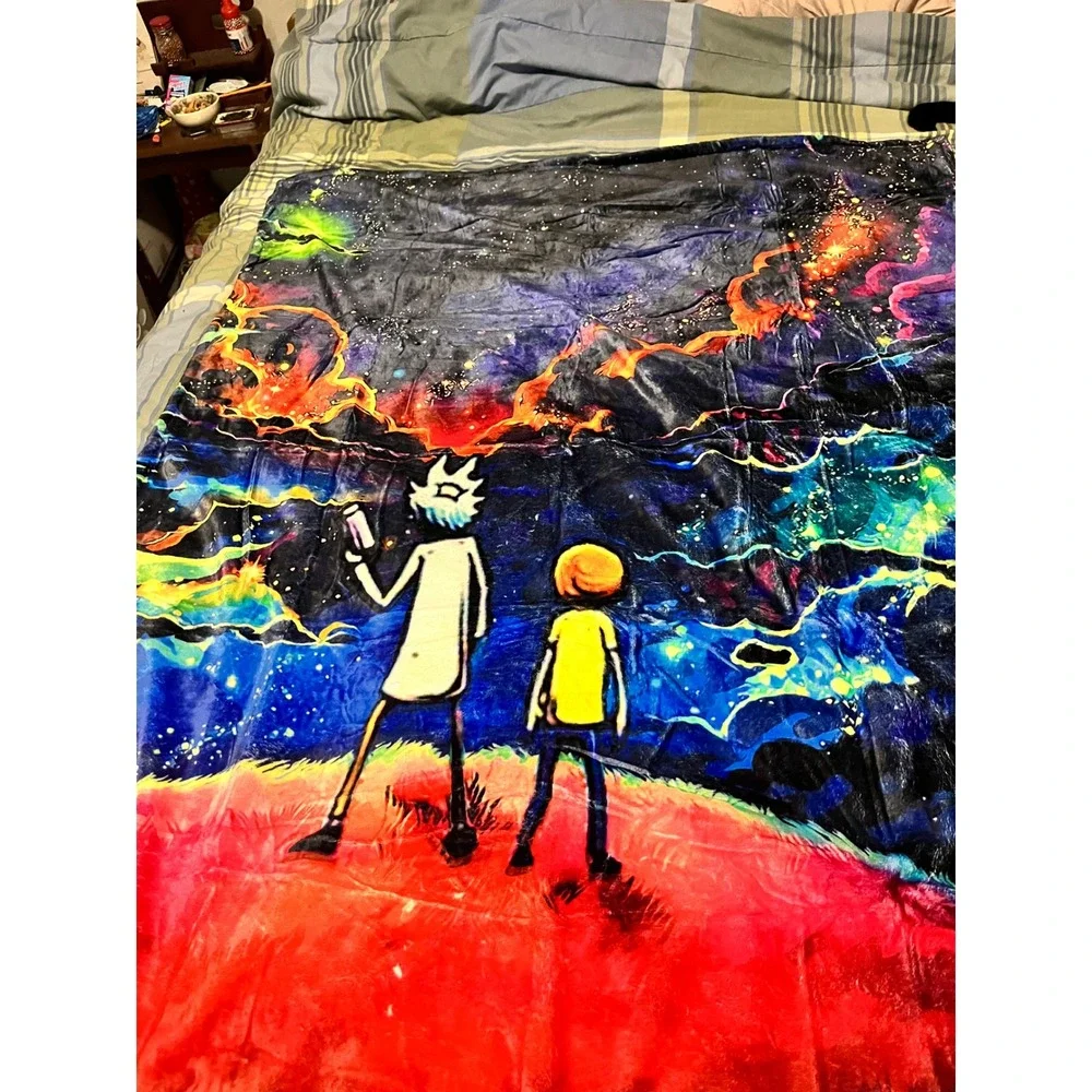 Rick and Morty Galaxy‎ Throw Blanket Psychedelic Space Fleece 48x36 Adult Swim